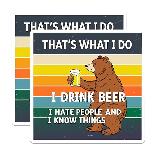 (2 Pack) That's What I Do Drink Beer Magnet - Quirky Home Decor - 5" On Longest Side - Sticks to Smooth Flat Surfaces - Made in USA - MAG9966