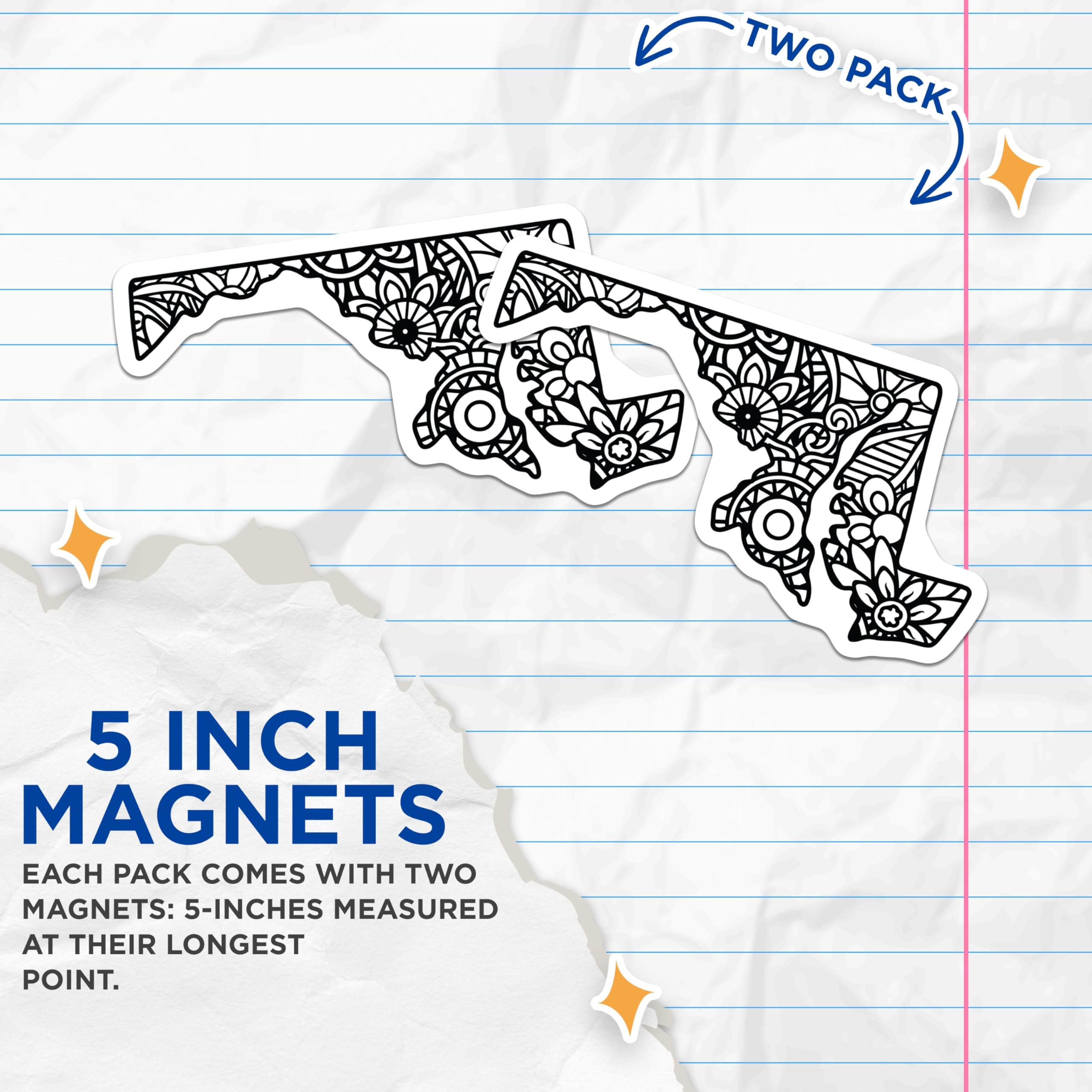 (2 Pack) Maryland Map Magnets - Floral State - Home Decor Accent - 5" On Longest Side - Premium Magnet - for Cars, Refrigerators, Toolboxes, Lockers - Made in USA - MAG18135