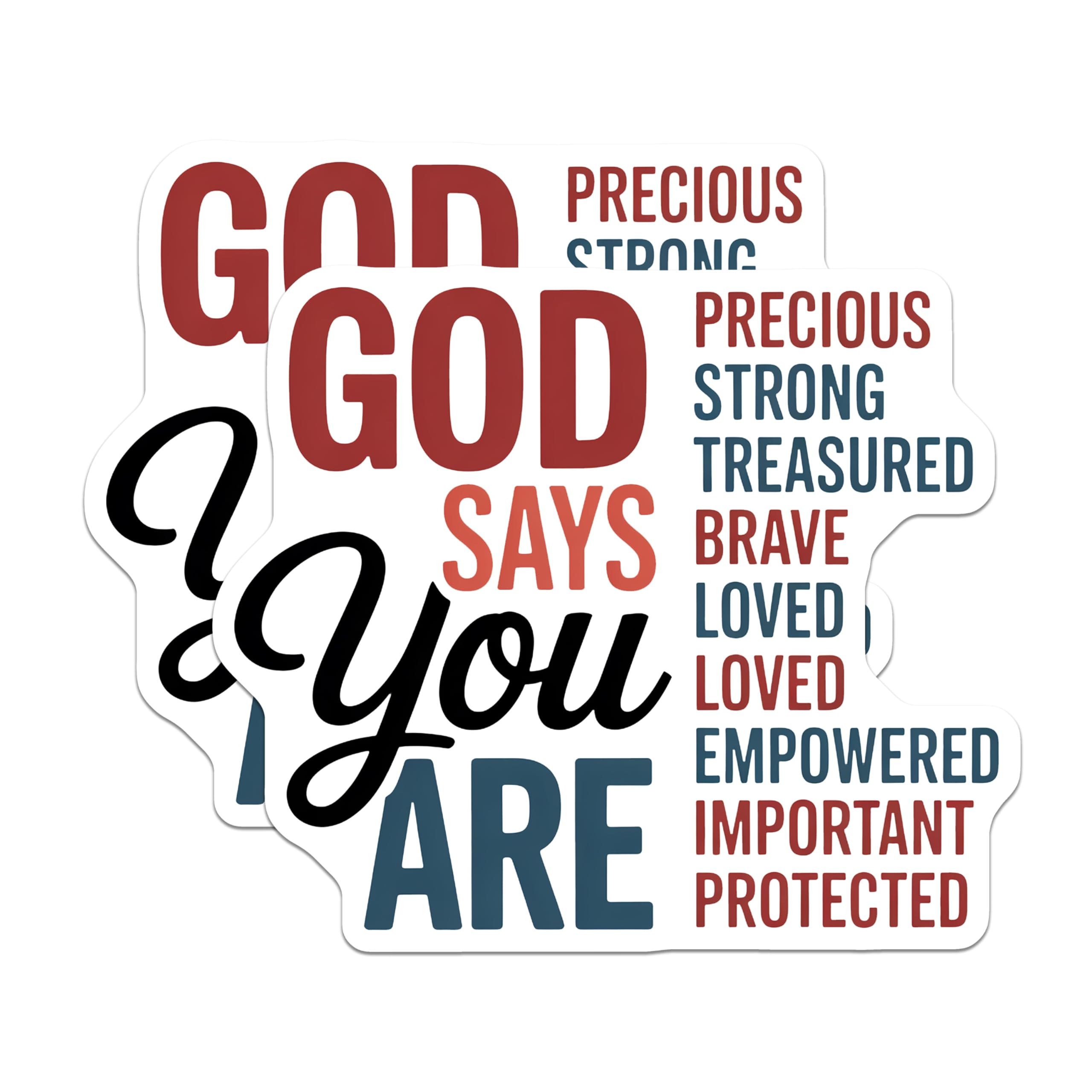 (2 Pack) God Says You are Magnets - Inspirational Religious Quote - Christian Faith Affirmation Decor - 5 Inches On Longest Side - Thick Durable Magnet - Made in USA - MAG19817