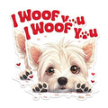 (2 Packs) I Woof You Bichon Frise Stickers - Bichon Frise Dog Mom or Dad Decals - 5 Inches On Longest Side - Premium Vinyl Decal - Sticks to Any Smooth Flat Surface - Made in USA - BMCS2372