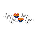 (2 Pack) Arizona Heartbeat Magnets - AZ Pride Decor - State Love Souvenir - 5" On Longest Side - Premium Magnet - for Cars, Refrigerators, Toolboxes, Lockers - Made in USA - MAG17922