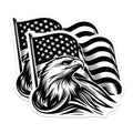 (2 Pack) American Eagle Stickers - US Flag Bald Eagle - Patriotic Decals - 5" On Longest Side - Sticks to Smooth Flat Surfaces - Made in USA - BMCS17028