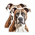 (2 Pack) Boxer Dog Magnets - Brindle American Bulldog Art - Pet Lover Dog Mom Dad Fridge Locker Decor - 5 Inches On Longest Side - Thick Durable Magnet - Made in USA - MAG37391