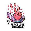 (2 Pack) Peace Love Crystals Stickers - Spiritual Healing - Boho Vibe - Meditation Decor - 5" On Longest Side - Sticks to Smooth Flat Surfaces - Made in USA - BMCS6432