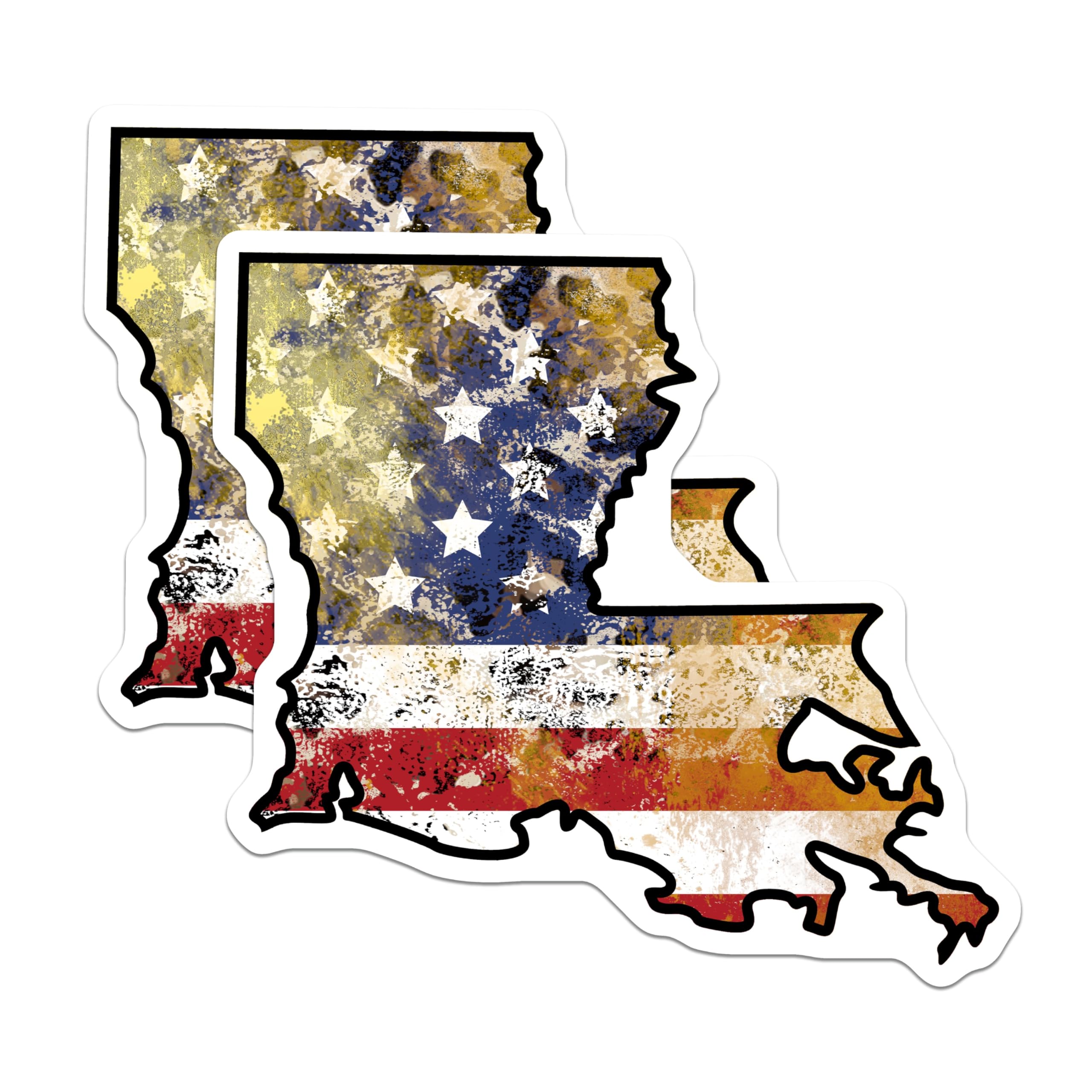 (2 Pack) Louisiana Flag Magnets - State Pride Decor - American Flag Design - 5" On Longest Side - Premium Magnet - for Cars, Refrigerators, Toolboxes, Lockers - Made in USA - MAG17384
