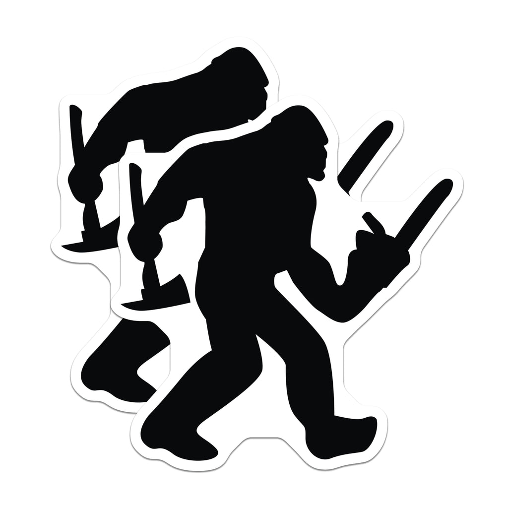 (2 Pack) Bigfoot Middle Finger Magnets - Funny Sasquatch Axe Design - Sarcastic Cryptid Humor Decor for Cars Refrigerators - 5 Inches On Longest Side - Thick Durable Magnet - Made in USA - MAG21535