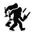 (2 Pack) Bigfoot Middle Finger Magnets - Funny Sasquatch Axe Design - Sarcastic Cryptid Humor Decor for Cars Refrigerators - 5 Inches On Longest Side - Thick Durable Magnet - Made in USA - MAG21535