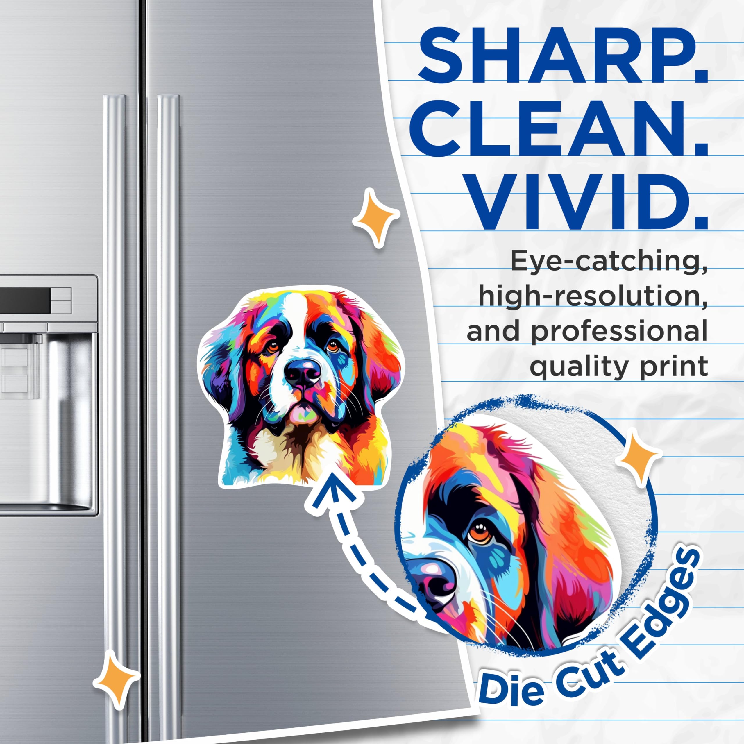 (2 Pack) Saint Bernard Dog Breed Magnets - 5 Inches On Longest Side - Choose from Over 100 Dog Breeds - for Cars, Refrigerators, Toolboxes - Made in USA - MAG1938