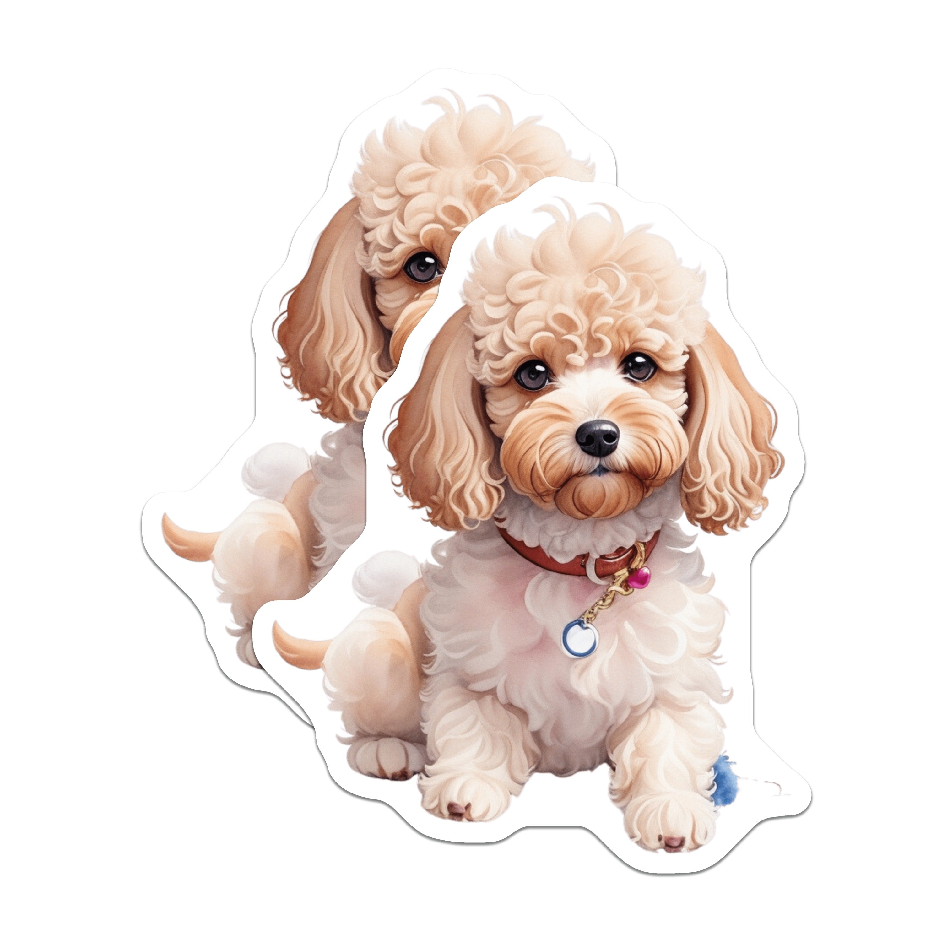 (2 Pack) Cute Poodle Puppy Magnets - Fluffy Dog Lover Refrigerator Decor - Pet Owner Birthday Gift for Her - 5 Inches On Longest Side - Thick Durable Magnet - Made in USA - MAG39338