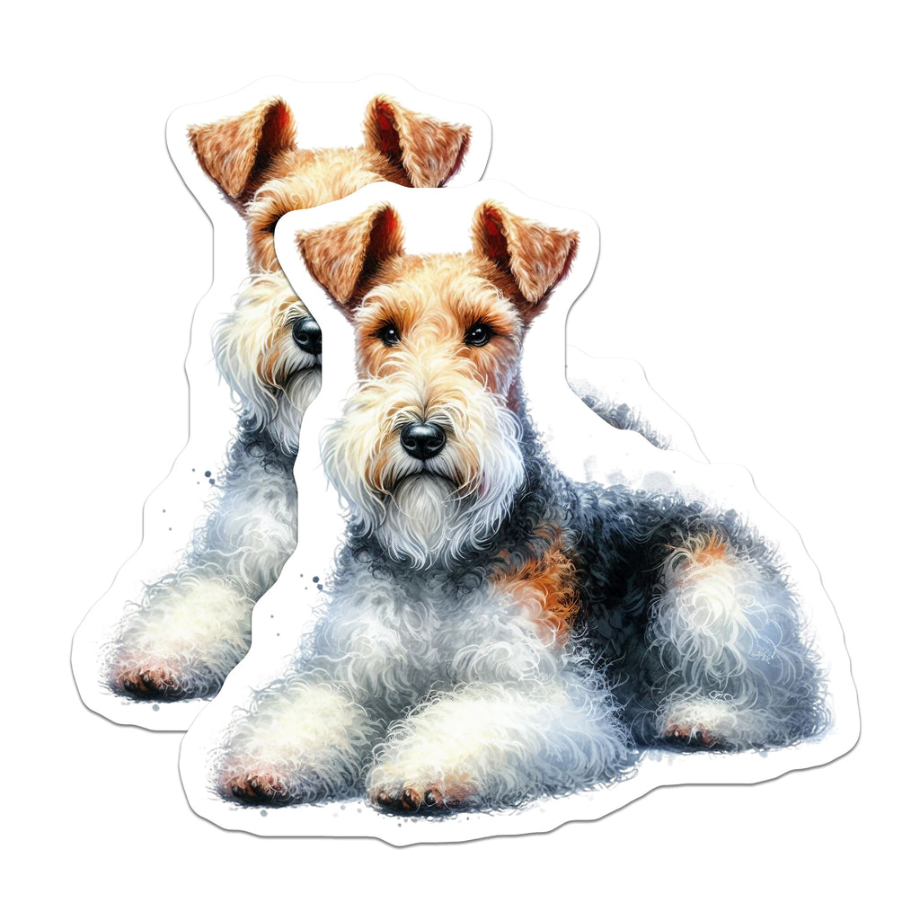 (2 Pack) Wire Fox Terrier Magnets - Dog Breed Lover - Refrigerator Kitchen Decor for Pet Owner - 5 Inches On Longest Side - Thick Durable Magnet - Made in USA - MAG38572