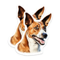 (2 Pack) Basenji Dog Magnets - Smiling Dog Art Portrait - Pet Lover Fridge Decor - Dog Owner Present - 5 Inches On Longest Side - Thick Durable Magnet - Made in USA - MAG30482