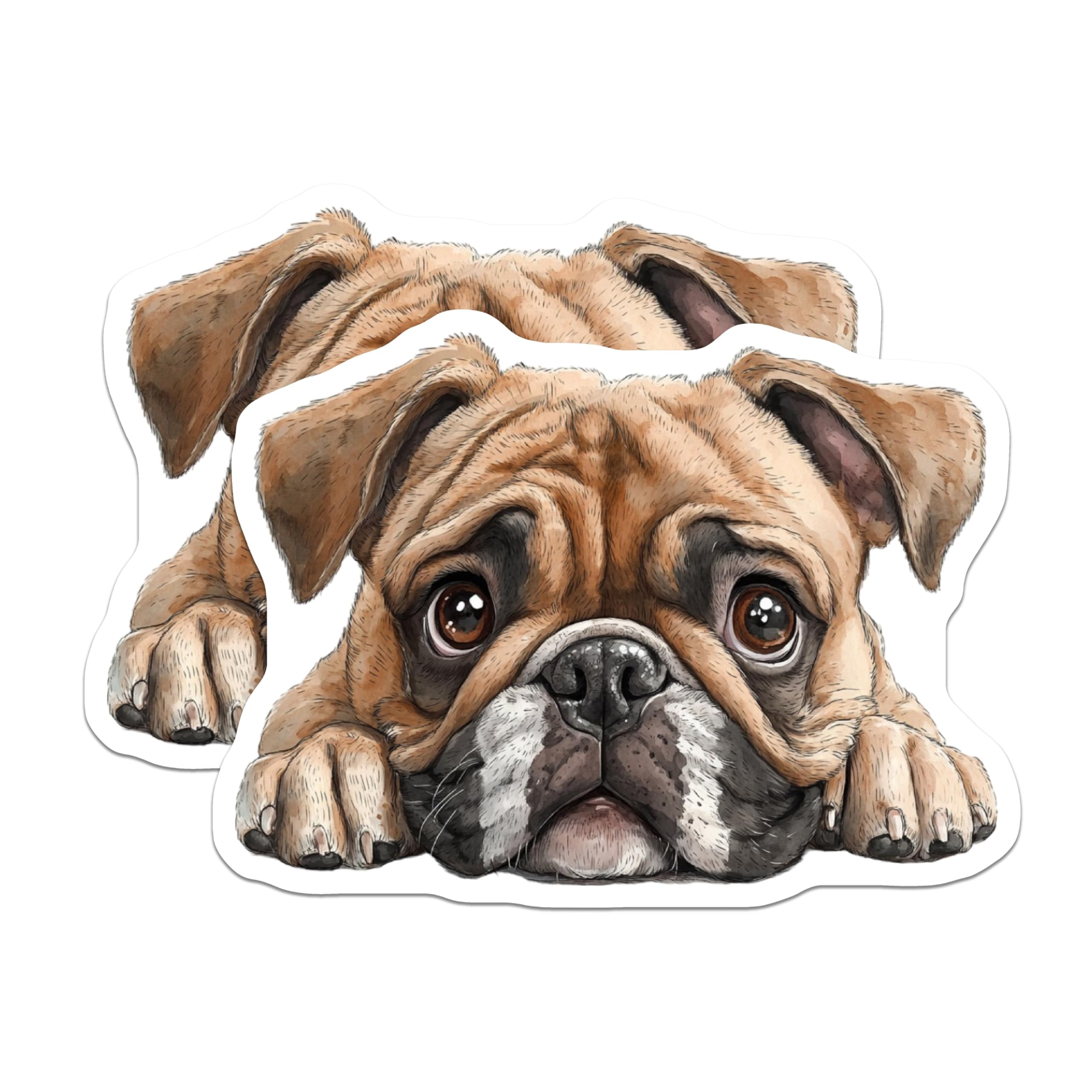 (2 Pack) Bulldog Face Magnets - Cute Dog Pet Magnet - Refrigerator Decor - 5" On Longest Side - Premium Magnet - for Cars, Refrigerators, Toolboxes, Lockers - Made in USA - MAG15151