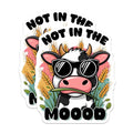 (2 Pack) Not in The Mood Stickers - Funny Cow Sticker - Cute Animal Sticker - 5" On Longest Side - Sticks to Smooth Flat Surfaces - Made in USA - BMCS9800