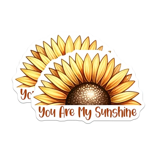 (2 Pack) Sunflower Stickers - Inspirational - Motivational for Journals, Notebooks, Laptops - 5" On Longest Side - Sticks to Smooth Flat Surfaces - Made in USA - BMCS7985