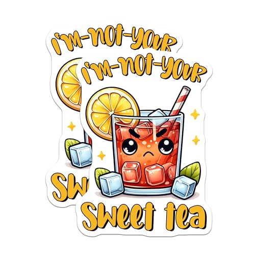 (2 Pack) I'm Not Your Sweet Tea Magnets - Funny Kitchen Decor - 5" On Longest Side - for Cars, Fridges, Toolboxes - Made in USA - MAG8307