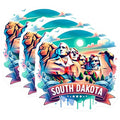 (3 Pack) Mount Rushmore Decals - South Dakota Decal - Laptop Decal- 3 Inches On Longest Side - Easy Peel & Apply - Made in USA - 3MCS5600