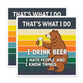 (2 Pack) Bear I Drink Beer Stickers - Funny Beer Stickers - Humor Stickers - 5" On Longest Side - Sticks to Smooth Flat Surfaces - Made in USA - BMCS9966