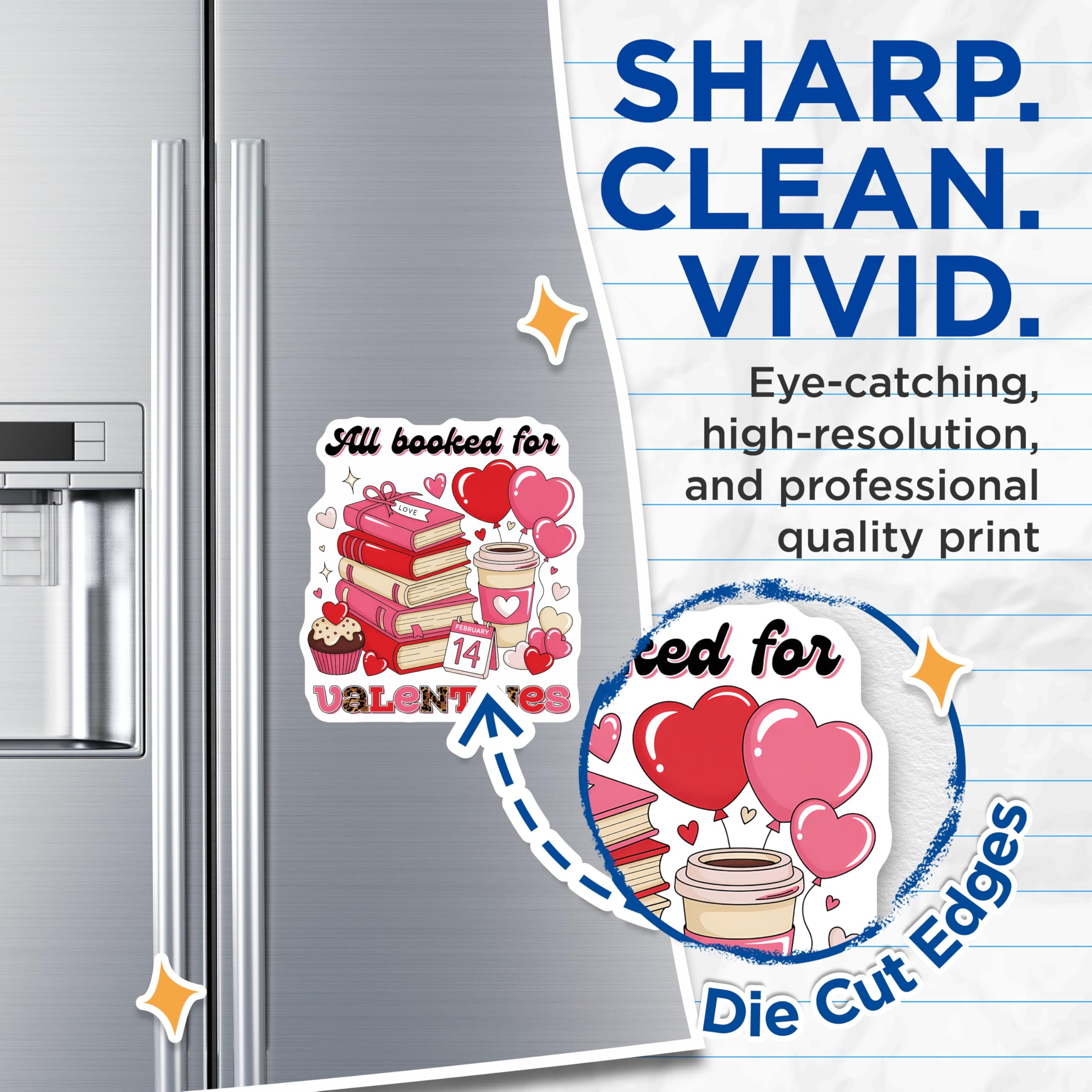 (2 Pack) Valentines Day Magnets - All Booked for Valentines - February 14th Magnet - 5" On Longest Side - Premium Magnet - for Cars, Refrigerators, Toolboxes, Lockers - Made in USA - MAG16926