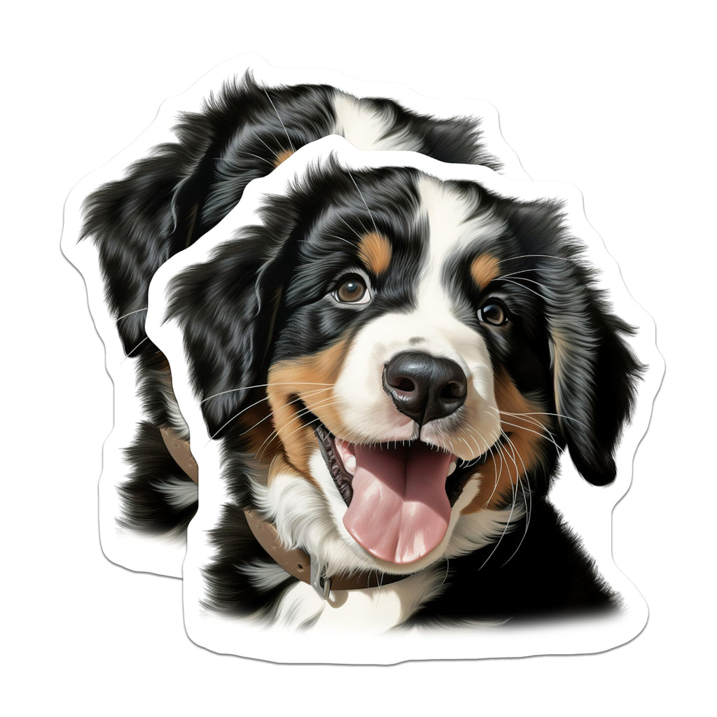 (2 Pack) Bernese Mountain Dog Magnets - Cute Puppy Fridge Decor - Dog Owner Animal Art - 5 Inches On Longest Side - Thick Durable Magnet - Made in USA - MAG26068