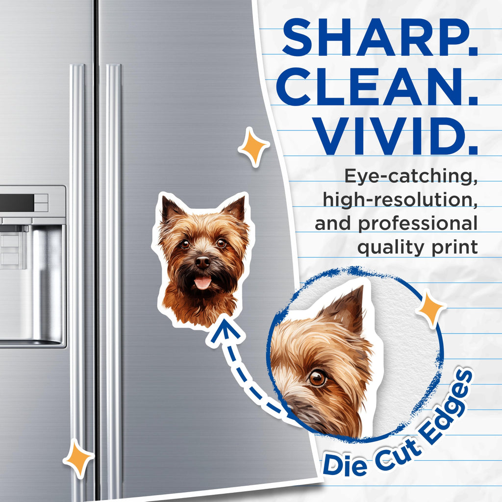 (2 Pack) Cairn Terrier Magnets - Dog Mom Decor - Pet Parent Present - Cute Animal Art - 5 Inches On Longest Side - Thick Durable Magnet - Made in USA - MAG29994