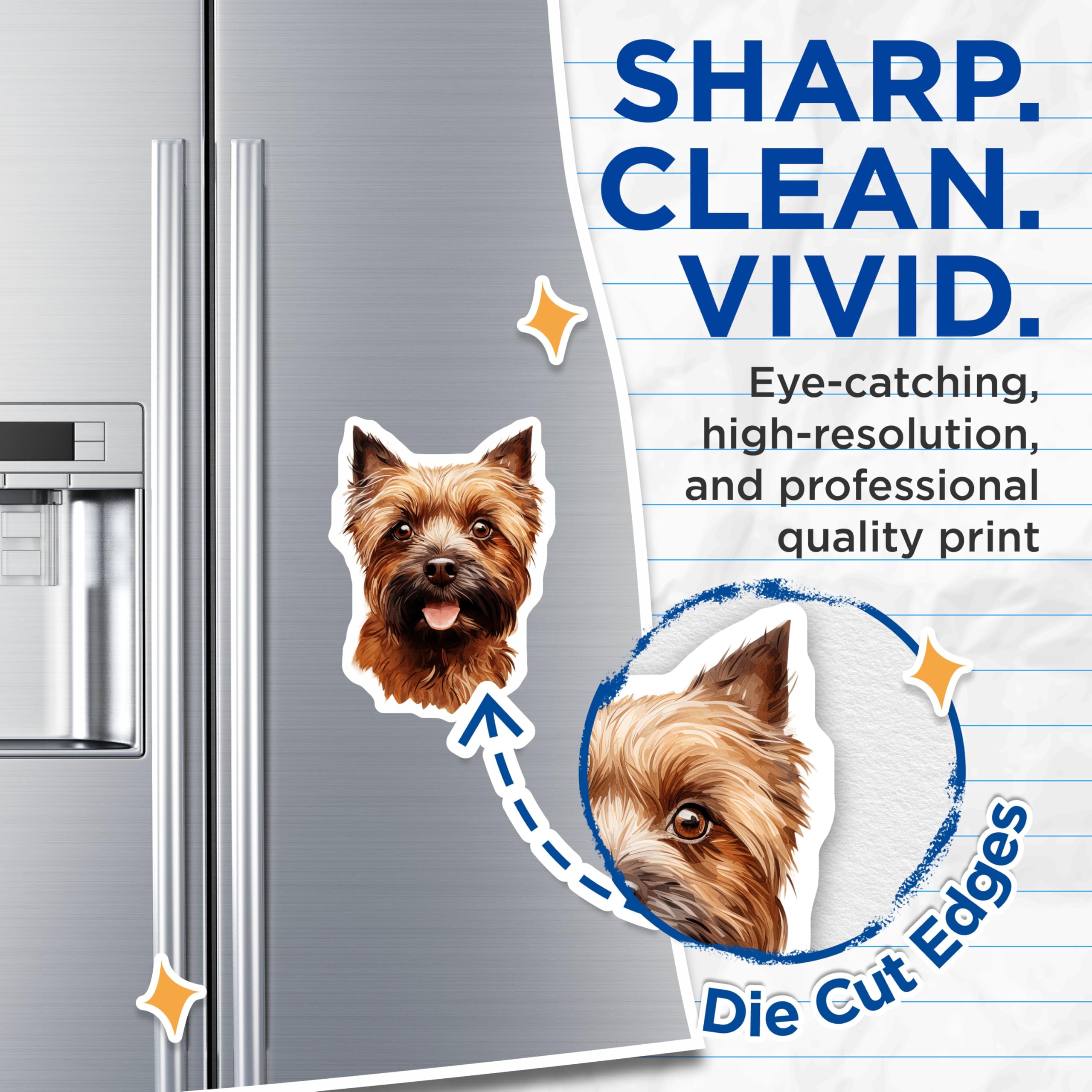 (2 Pack) Cairn Terrier Magnets - Dog Mom Decor - Pet Parent Present - Cute Animal Art - 5 Inches On Longest Side - Thick Durable Magnet - Made in USA - MAG29994