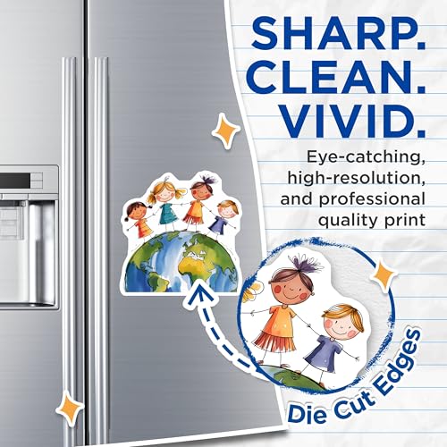 (2 Pack) Kids Holding Hands Magnets Magnets - Earth Globe - Children's Art - 5" On Longest Side - Made in USA - Sticks to Refrigerators & Metal Surfaces - MAG8441