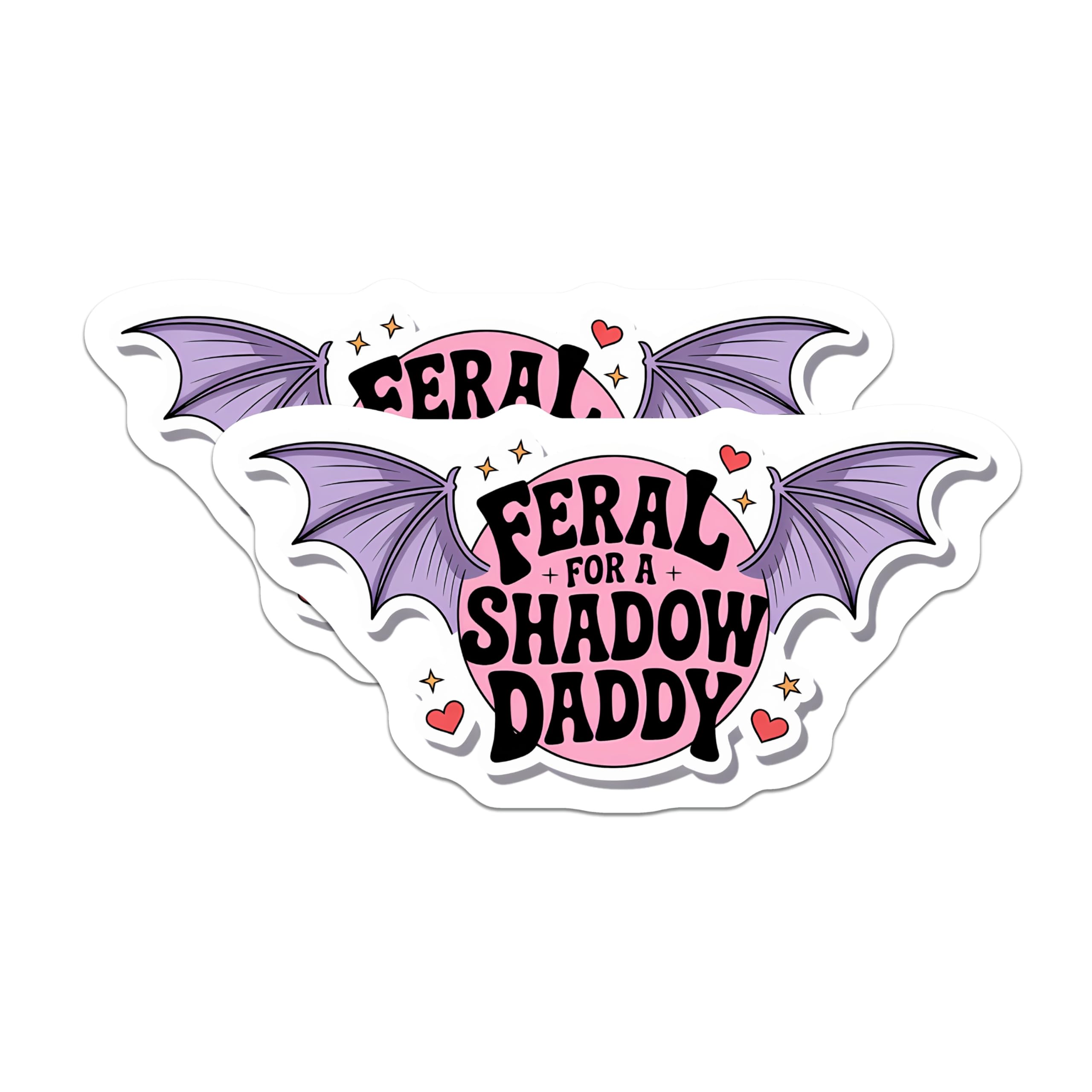 (2 Pack) Feral Shadow Daddy Magnets - Bat Wings Alt Decor - Humorous Goth Aesthetic - 5 Inches On Longest Side - Thick Durable Magnet - Made in USA - MAG21224