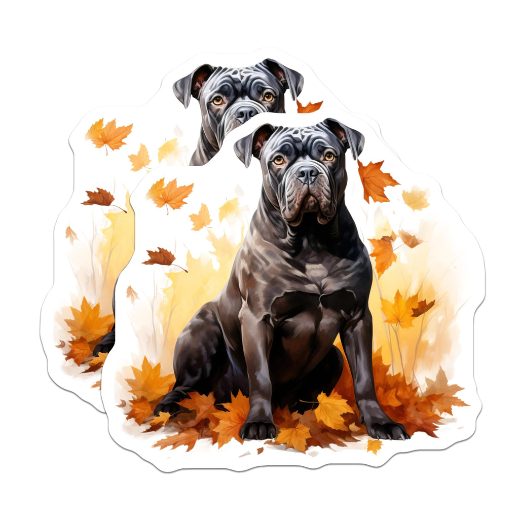(2 Pack) Cane Corso Magnets - Autumn Dog Art Decor - Italian Mastiff Pet Owner Refrigerator Accessories - 5 Inches On Longest Side - Thick Durable Magnet - Made in USA - MAG29008