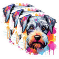 (3 Pack) Schnauzer Dog Decals - Colorful Pet Stickers - Laptop Car Decal - 3 Inches On Longest Side - Easy Peel & Apply - Made in USA - 3MCS0776