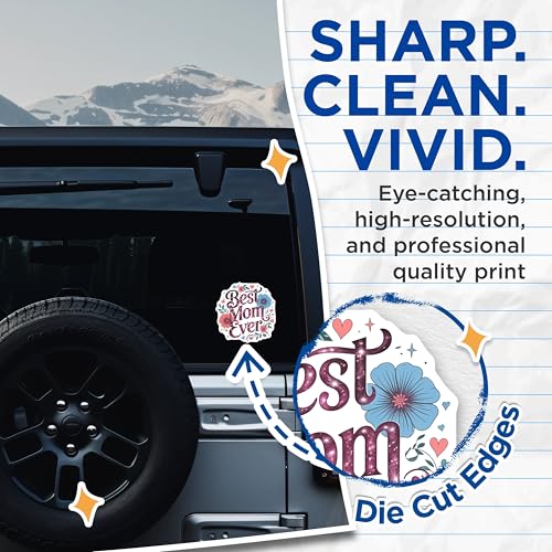 (2 Pack) Best Mom Ever Stickers - 5" On Longest Side - Sticks to Smooth Flat Surfaces - Made in USA - BMCS8613 - BMCS8613