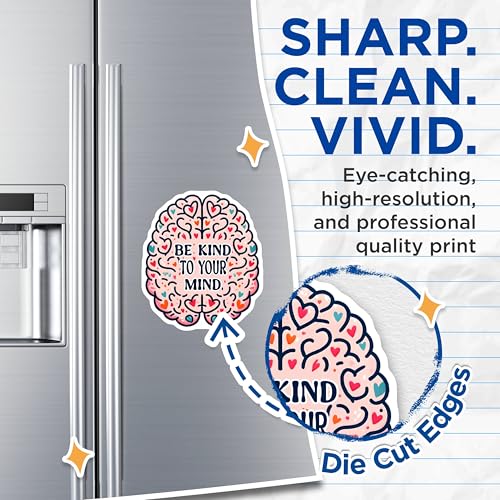 (2 Pack) Inspirational Quote Magnet - Mental Health - Positive Message - Colorful Design - 5" On Longest Side - Sticks to Smooth Flat Surfaces - Made in USA - MAG9663