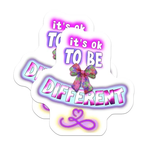 (2 Pack) It's Ok to Be Different Magnets - Autism Awareness - Inspirational Magnets - Support Symbol Magnets - 5" On Longest Side - for Cars, Fridges, Toolboxes - Made in USA - MAG7108