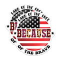 (2 Pack) Land of the Free Magnets - Patriotic Decor - American Flag Design - Leopard Plaid Country Accent - 5 Inches On Longest Side - Thick Durable Magnet - Made in USA - MAG37952