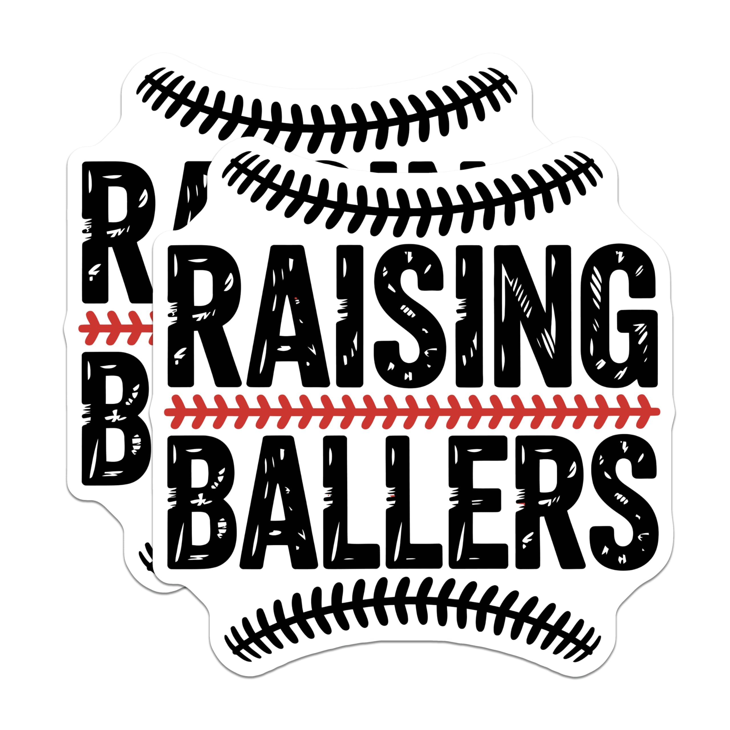 (2 Pack) Raising Ballers Baseball Magnets - Youth Sports Parents Decor - Team Mom Dad Accessories - Athletic Family - 5 Inches On Longest Side - Thick Durable Magnet - Made in USA - MAG21984