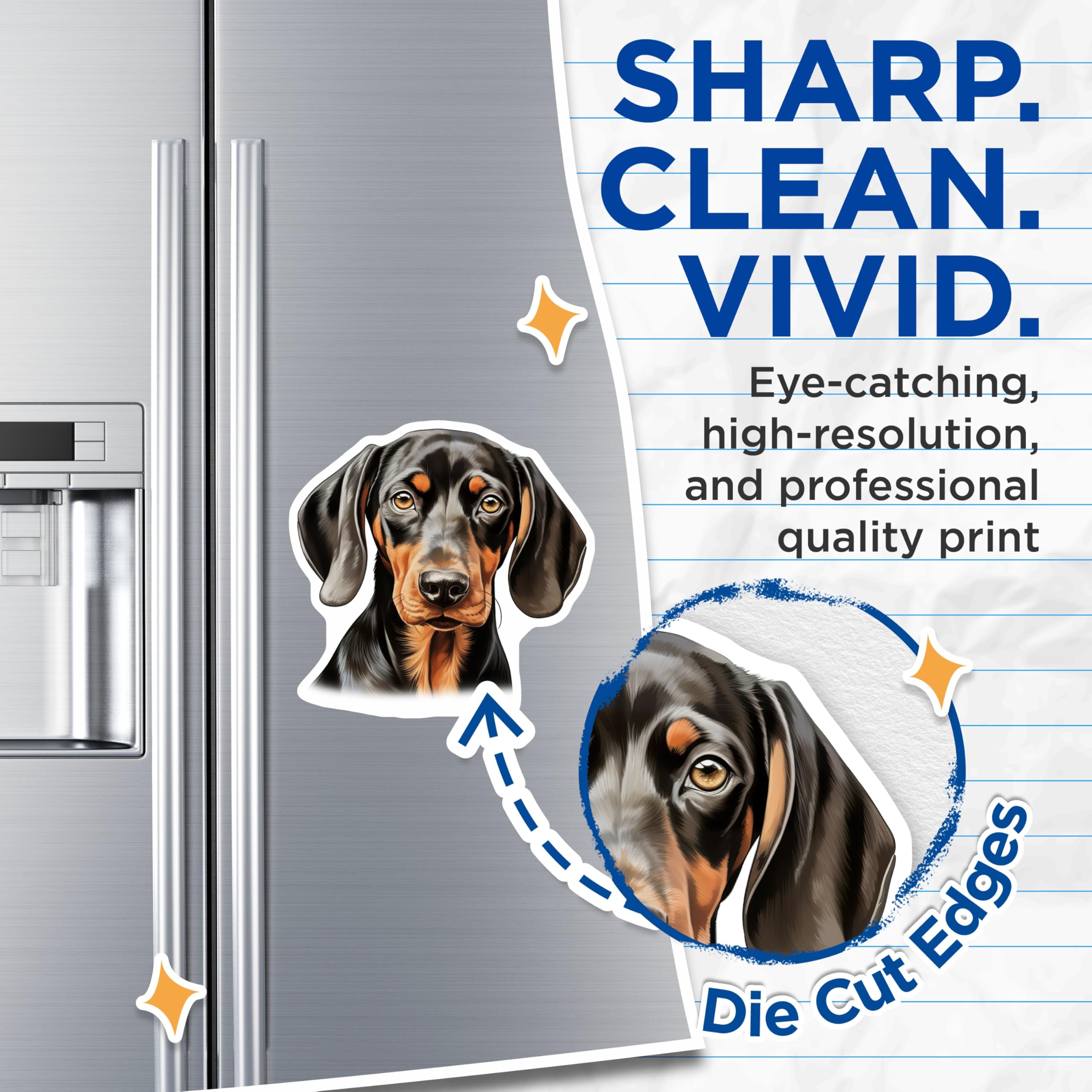 (2 Pack) Black and Tan Dachshund Magnets - Dog Lover Decoration - Pet Animal Accent - 5 Inches On Longest Side - Thick Durable Magnet - Made in USA - MAG24801