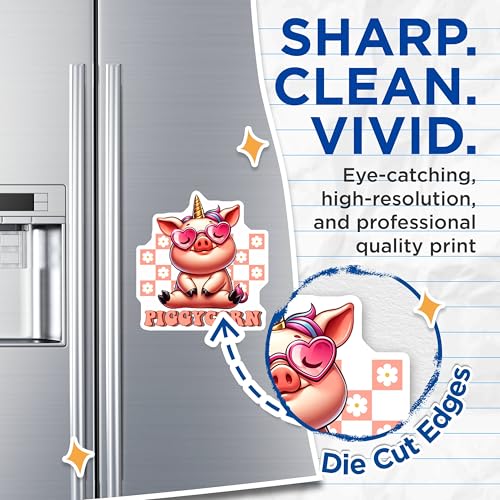 (2 Pack) Piggycorn Magnets - Cute Pig Unicorn - Funny Animal Decor for Fridge - Kids Room Accessories - 5" On Longest Side - for Cars, Fridges, Toolboxes - Made in USA - MAG7937