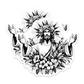 (2 Pack) Religious Jesus Stickers - Faith-Inspired Art - Christian Symbols - Spiritual Decor - 5" On Longest Side - Sticks to Smooth Flat Surfaces - Made in USA - BMCS7313