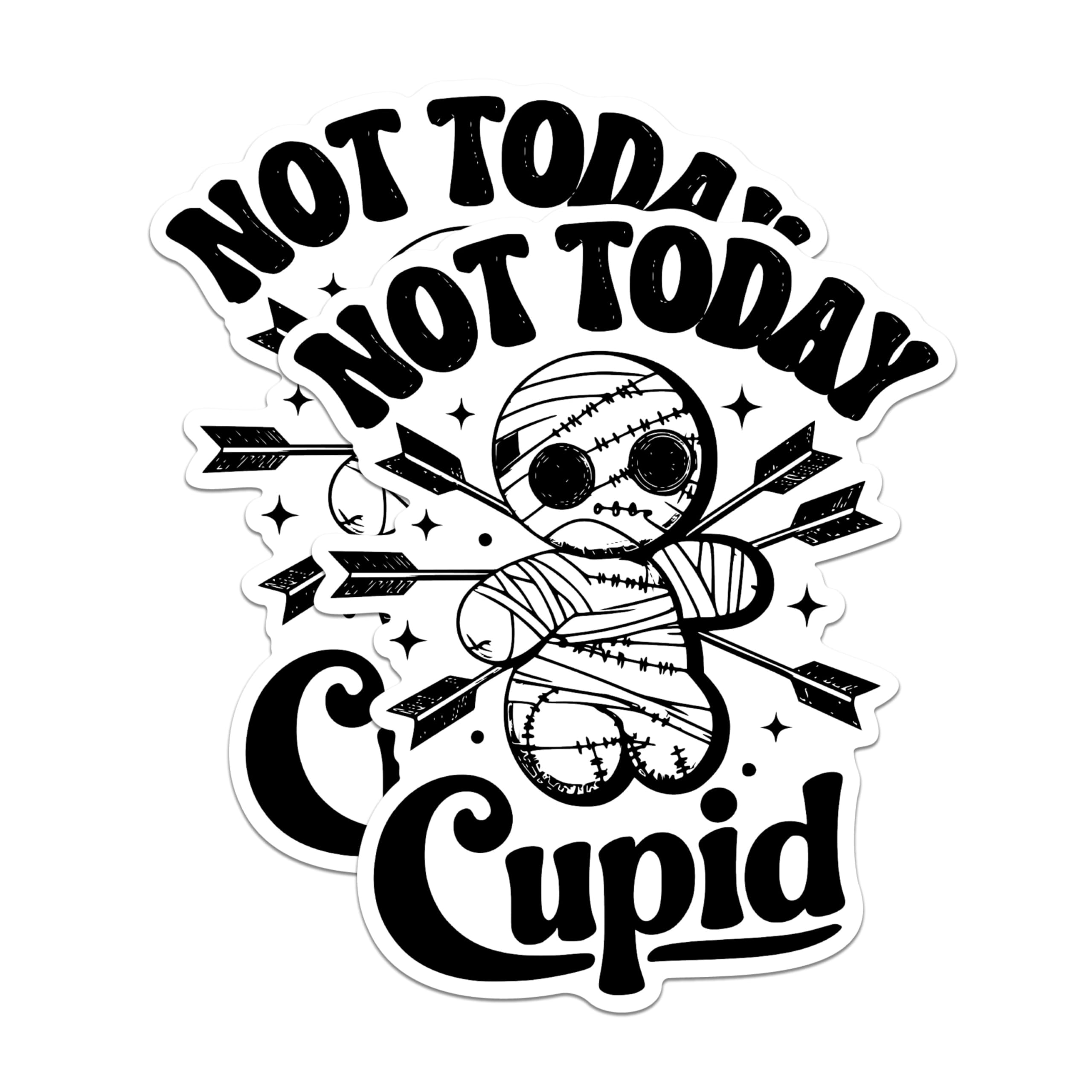 (2 Pack) Not Today Cupid Magnets - Funny Anti-Valentine's Day Magnets - Humorous Love Rejection Decor- 5" On Longest Side - for Fridges, Toolboxes, Cars - Made in USA - MAG2860