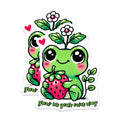 (2 Pack) Grow in Your Own Way Stickers - Cute Frog with Strawberry Stickers - Inspirational Animal Decals - 5" On Longest Side - Sticks to Smooth Flat Surfaces - Made in USA - BMCS3723