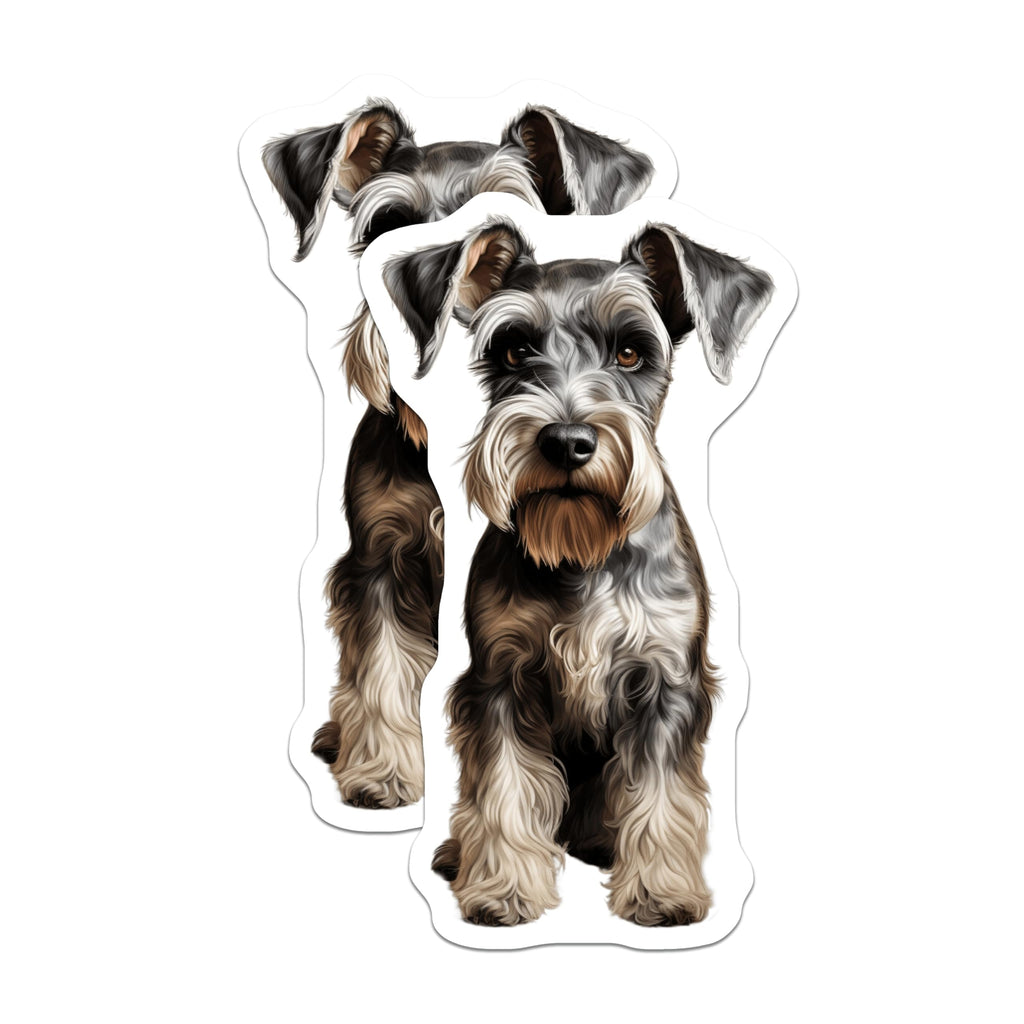 (2 Pack) Realistic Schnauzer Magnets - Dog Lover Decor - Pet Parent Home Accent - 5 Inches On Longest Side - Thick Durable Magnet - Made in USA - MAG29830