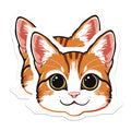 (2 Pack) Cute Orange Tabby Cat Head Magnets - Kawaii Kitty Decor - Animal Lover Refrigerator Accessory for Home - 5 Inches On Longest Side - Thick Durable Magnet - Made in USA - MAG36469