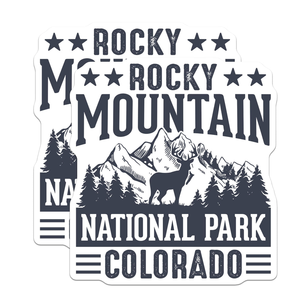 (2 Pack) Rocky Mountain National Park Magnets - Colorado Travel Souvenir - Mountain Elk Wildlife Decor - 5 Inches On Longest Side - Thick Durable Magnet - Made in USA - MAG19102