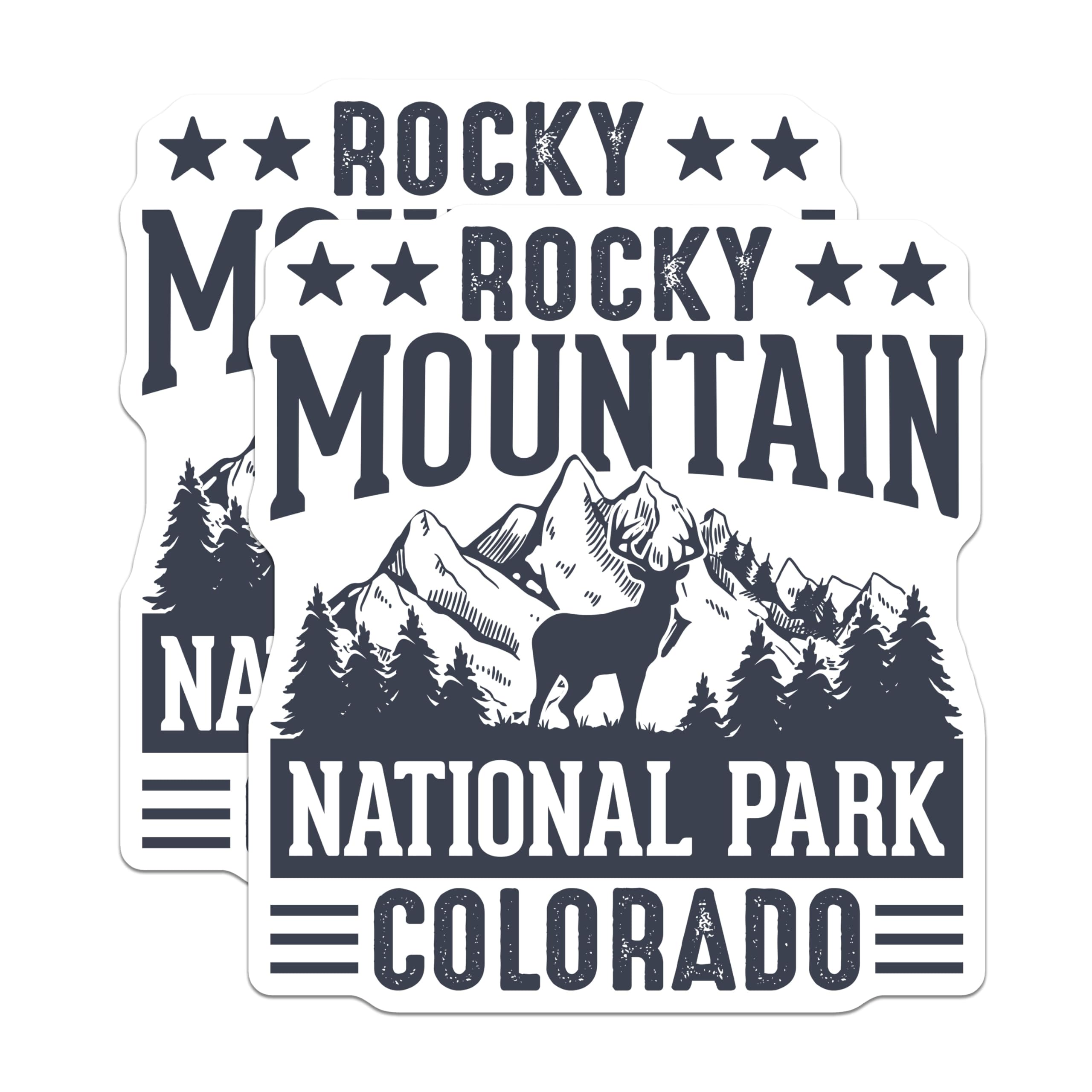 (2 Pack) Rocky Mountain National Park Magnets - Colorado Travel Souvenir - Mountain Elk Wildlife Decor - 5 Inches On Longest Side - Thick Durable Magnet - Made in USA - MAG19102