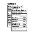 (2 Pack) Gemini Zodiac Sign Magnets - Astrology Decor - Gemini Nutrition Facts - 5" On Longest Side - Premium Magnet - for Cars, Refrigerators, Toolboxes, Lockers - Made in USA - MAG16288