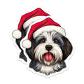 (2 Pack) Shih Tzu Christmas Dog Magnets - Santa Hat Puppy Refrigerator Magnets - Festive Pet Lover Decor - 5 Inches On Longest Side - Thick Durable Magnet - Made in USA - MAG27970