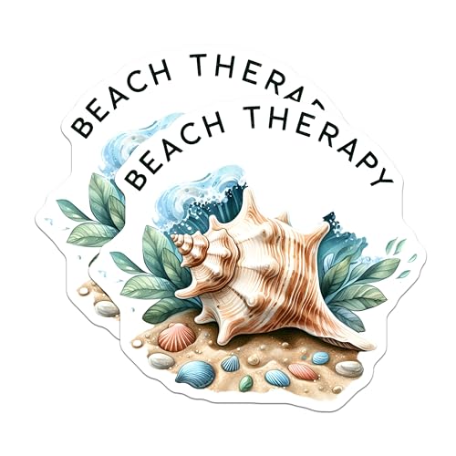 (2 Pack) Beach Therapy Magnets Magnets - Seashell Decor - Coastal Home Accents - 5" On Longest Side - Made in USA - Sticks to Refrigerators & Metal Surfaces - MAG9278