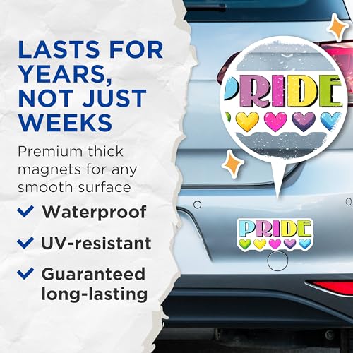 (2 Pack) Pride Magnets - 5" On Longest Side - for Cars, Fridges, Toolboxes - Made in USA - MAG8262