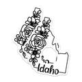 (2 Pack) Idaho State Floral Magnets - Botanical Outline Design - Refrigerator Locker Display Accent - Idaho Lover Keepsakes - 5 Inches On Longest Side - Thick Durable Magnet - Made in USA - MAG19805