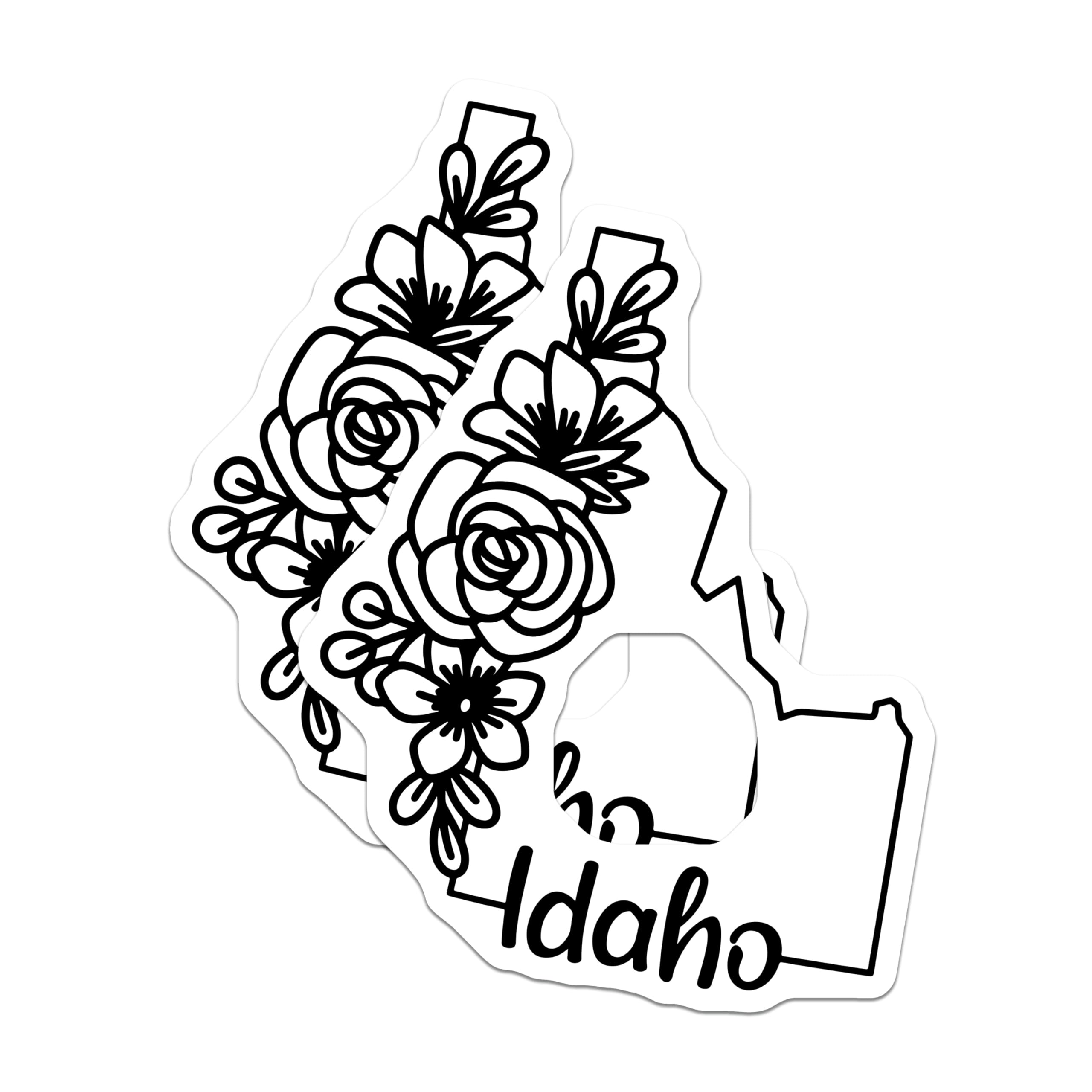 (2 Pack) Idaho State Floral Magnets - Botanical Outline Design - Refrigerator Locker Display Accent - Idaho Lover Keepsakes - 5 Inches On Longest Side - Thick Durable Magnet - Made in USA - MAG19805