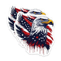 (2 Pack) Patriotic Eagle Magnets - American Flag - USA Decor - Bald Eagle Art - National Pride - 5" On Longest Side - for Cars, Fridges, Toolboxes - Made in USA - MAG6762